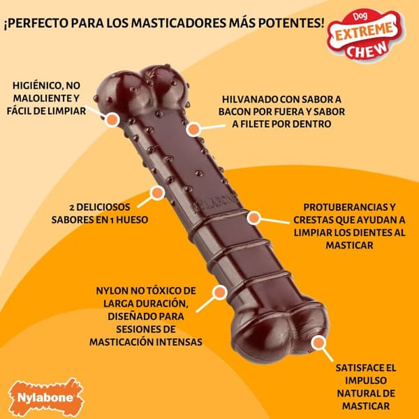 Luu Nylabone Ruskea Bacon M