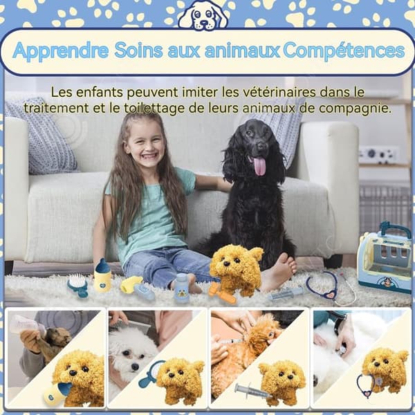 INN Robothund 12 st Interaktiv elektronisk hund Rollspel för barn Leksak Husdjur Valp Interaktiv hund som går