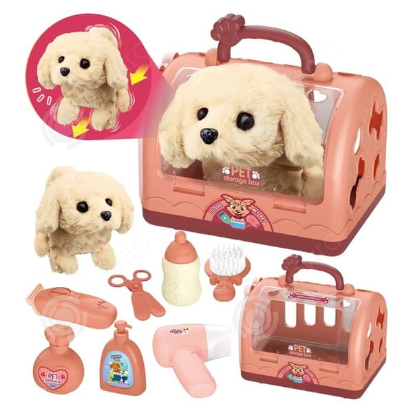 INN Robothund 26x18x24cm Interaktiv elektronisk hund Rollspel för barn Leksak Husdjur Valp Grooming Valp