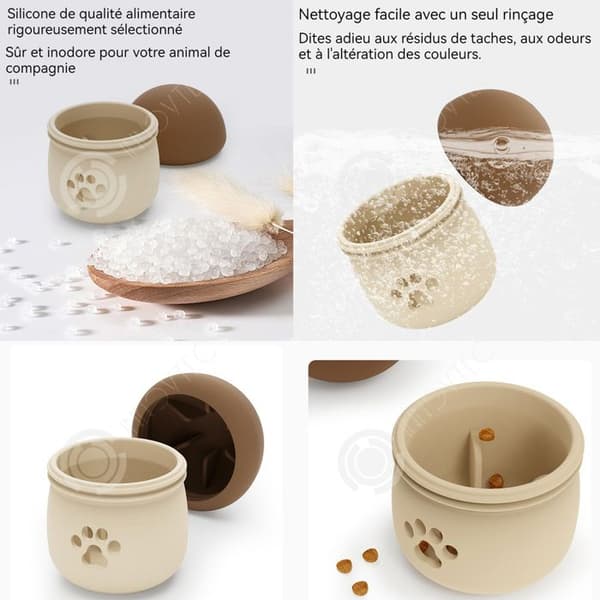 INN Anti frossande svampboll för hund Silikon Multifunktionell läckande matboll Pussel Hundleksak Mjuk Slitstark