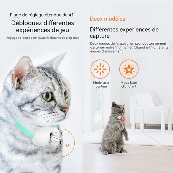 INN Smart Laser Cat Toys Uppladdningsbar Cat Laser Collar Automatisk leksak Interaktiv kattleksak inomhus