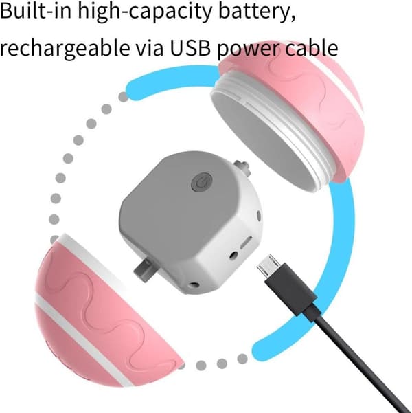 Aktiveringsboll Interaktiv-Interaktiv Hundleksak Automatisk Boll USB-Laddning