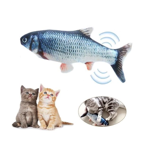 Elektrisk USB-laddning Simulering Fisk Kattleksak Roliga interaktiva husdjur Katter Kattmyntaleksaker för katt Kitty Kattunge-Perfekt p