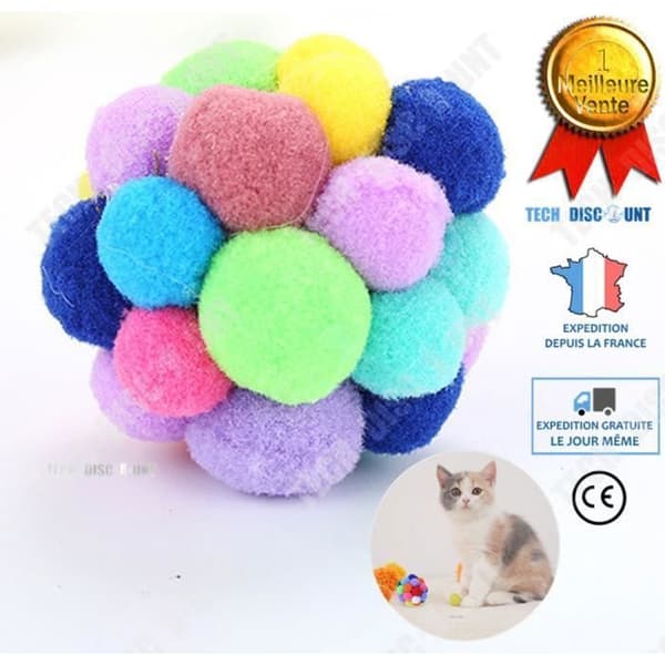 TD® Ball Pet Cat Toy Färgglada Pet Attraktion Tassar Solid Hund Lek Kastgård