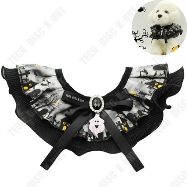 TD® Justerbar Djurhalsband Halloween Ghost Festival Spetskrage Halloween Fotorekvisita