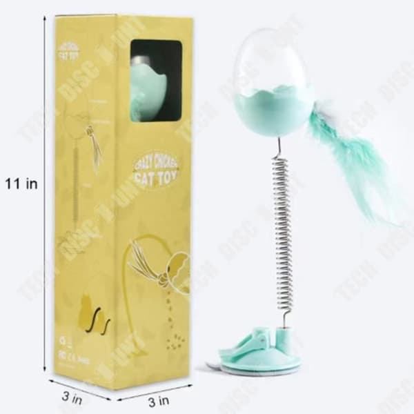 TD® Leaky Food Ball Cat Toy Retande bas Sugkopp Penna Plast Cat Teasing Cat Stick Toy med ört