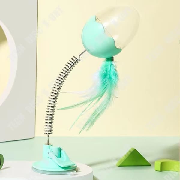 TD® Leaky Food Ball Cat Toy Retande bas Sugkopp Penna Plast Cat Teasing Cat Stick Toy med ört
