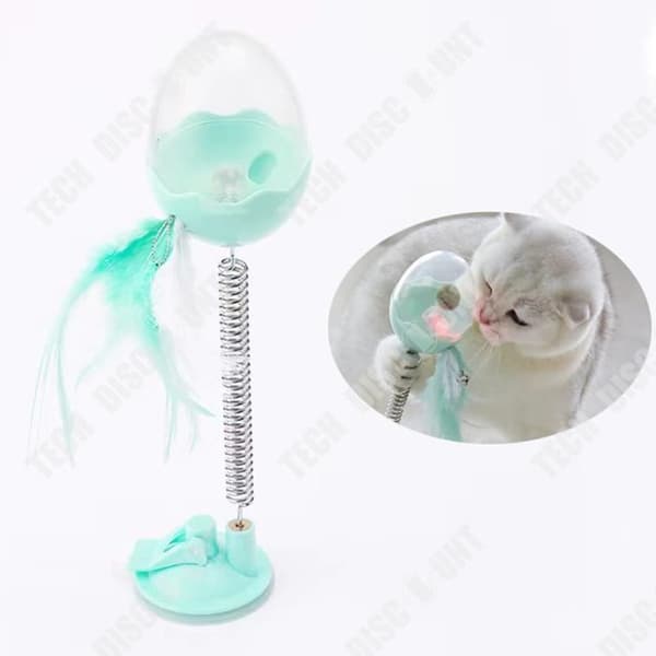 TD® Leaky Food Ball Cat Toy Retande bas Sugkopp Penna Plast Cat Teasing Cat Stick Toy med ört