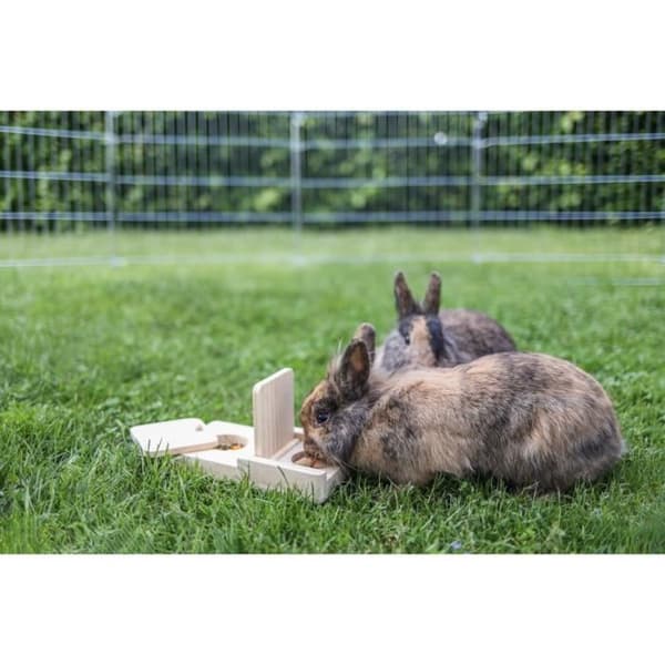 Kerbl Snackbox träkatt pusselspel - beige - 21x11x3,5 cm