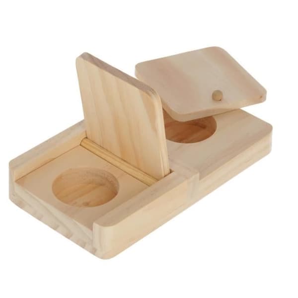 Kerbl Snackbox träkatt pusselspel - beige - 21x11x3,5 cm