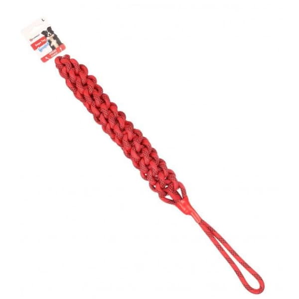Drag rep Vokas. flätad, flytande. röd och svart. storlek L. 66 cm. hundleksak. -Flamingo Pet Products 25,000000 Röd