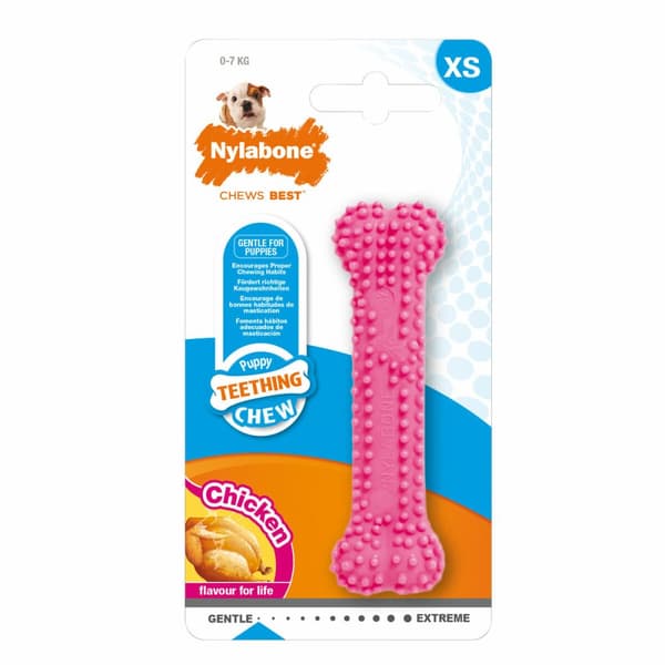 Tuggleksak för hundar Nylabone Birka Rosa Kyckling XS