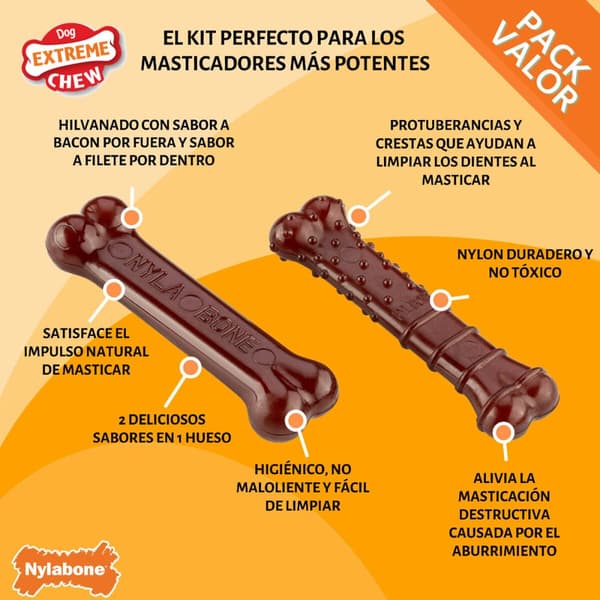 Ben Nylabone Brun Bacon XS 2 antal