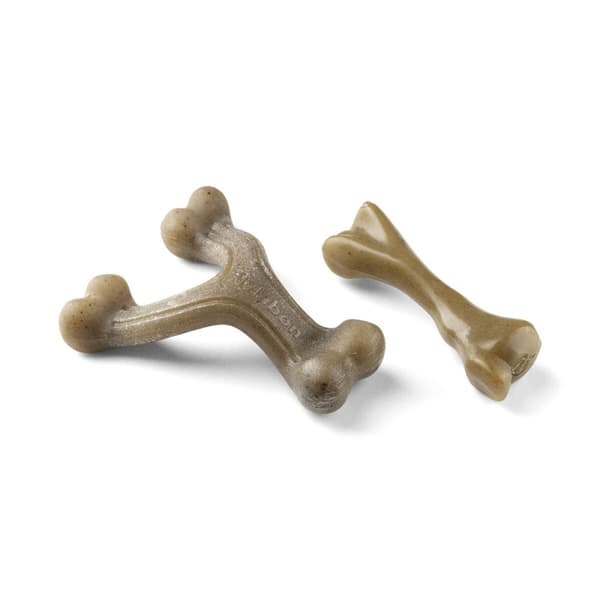 Hund Bidering Nylabone Brun Jordnøddesmør Bacon Kunstig S