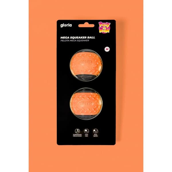 Kæledyrsbold Gloria PLAY AND RUN Orange TPR M 6,35 cm 2 enheder