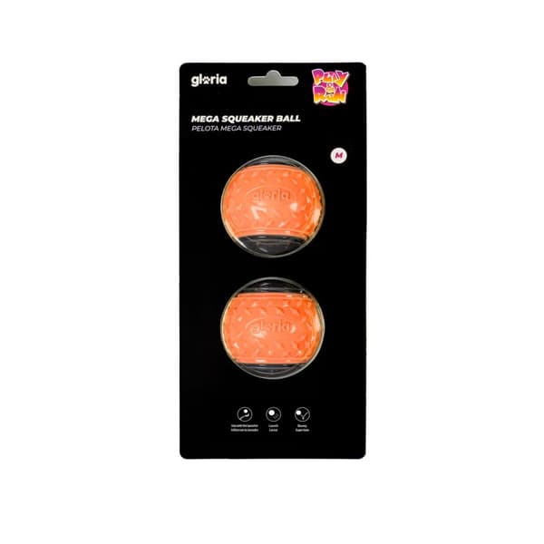 Kæledyrsbold Gloria PLAY AND RUN Orange TPR M 6,35 cm 2 enheder