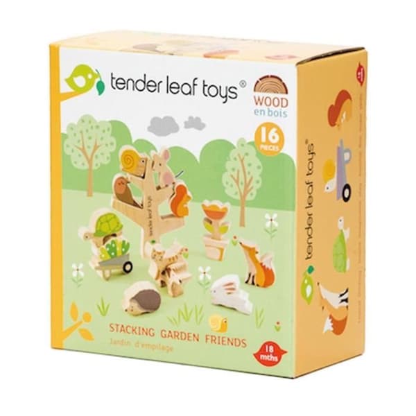 Tender Toys påleträd med djur trä junior 16 delar