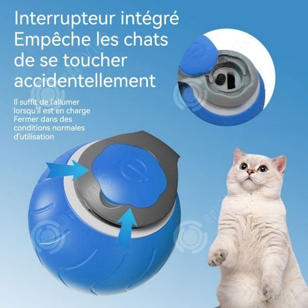 INN Boll för katt diameter 50mm säker och bitsäker 3 lägen laddning typ C den ojämna studsande bollen blå