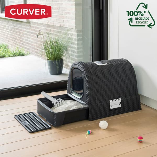 Kattebakke Curver Antracit 51 x 38,5 x 39,5 cm Plastik (Plastik)
