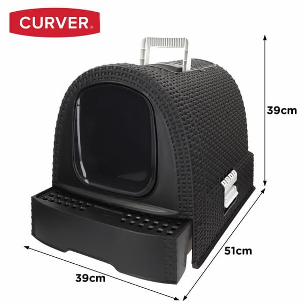 Kattebakke Curver Antracit 51 x 38,5 x 39,5 cm Plastik (Plastik)