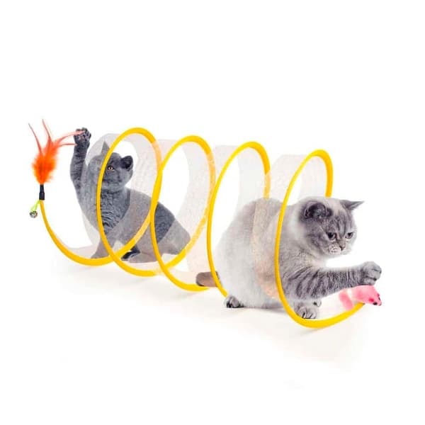 Kattunnel med mus och klocka