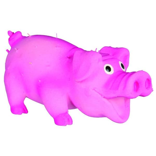 Hundleksak - TRIXIE - Pälssvins i latex - Inbyggd visselpipa - Mjuk - 10 cm