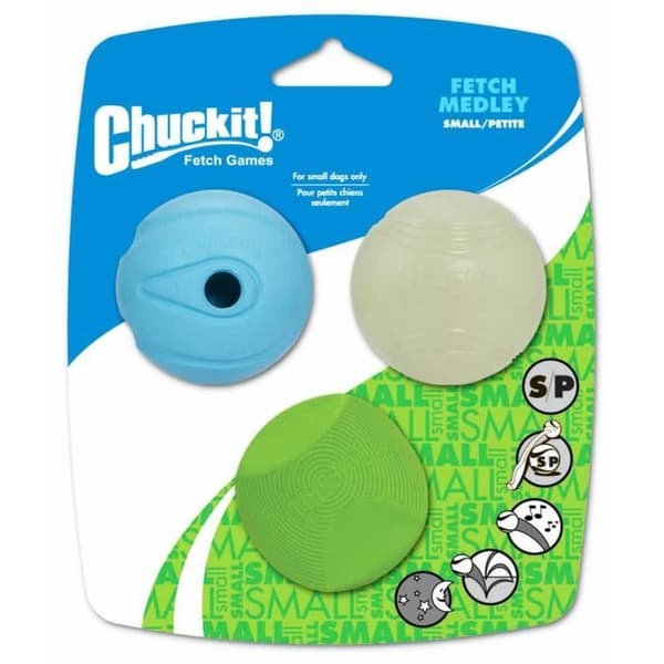 CHUCKIT! Fetch medley 3-PK - 3 Bollar S Ø 5cm - För hundar