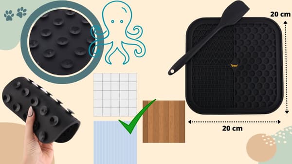Stressiä lievittävä nuolemisalusta rauhoittaa koiria ISOLLE KOKOON