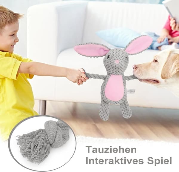 Bomclap Pehmolelu koiran lelu, vinkuva leikki kolisevalla paperilla, pehmeä purulelu, interaktiivinen koiranlelu pienille ja keskikokoisille koirille