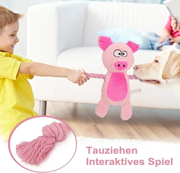 Bomclap Pehmolelu koiran lelu, vinkuva leikki kolisevalla paperilla, pehmeä purulelu, interaktiivinen koiranlelu pienille ja keskikokoisille koirille