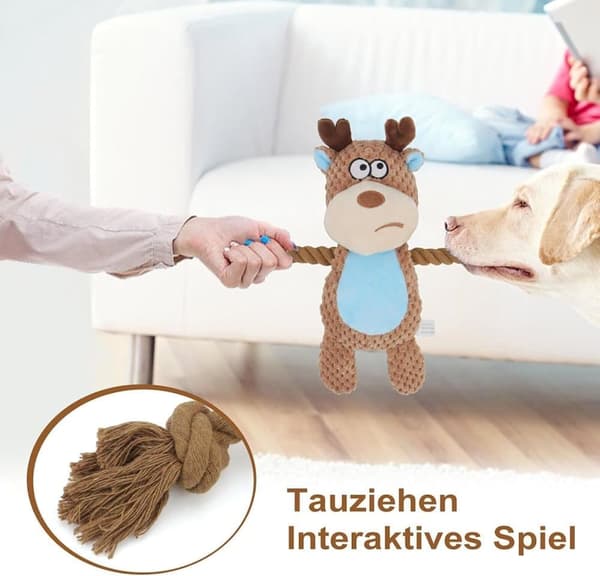 Bomclap Pehmolelu koiran lelu, vinkuva leikki kolisevalla paperilla, pehmeä purulelu, interaktiivinen koiranlelu pienille ja keskikokoisille koirille