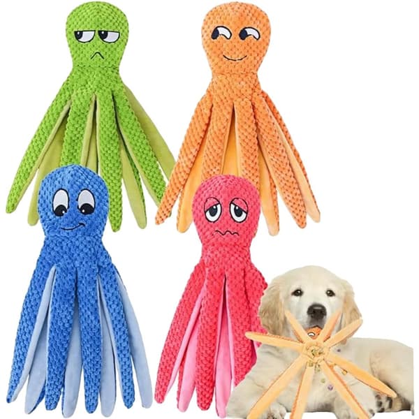 Hundleksaker, Interaktiv Hundleksak Pussel, Utan Fyllning, Knyckelmaterial,ue Grön Röd bläckfisk