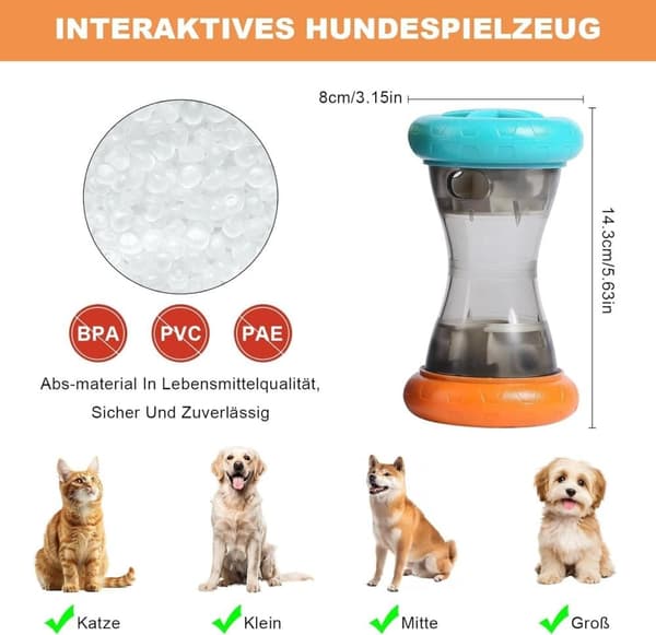 Lollanda Interaktivt Hundelegetøj / Aktiveringslegetøj – Rullende Maddispenser, der fremmer hundens intelligens