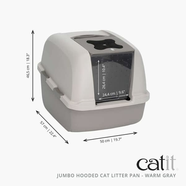 Kattlåda Catit 46 x 55 x 45 cm Med lock Jumbo Grå Plast