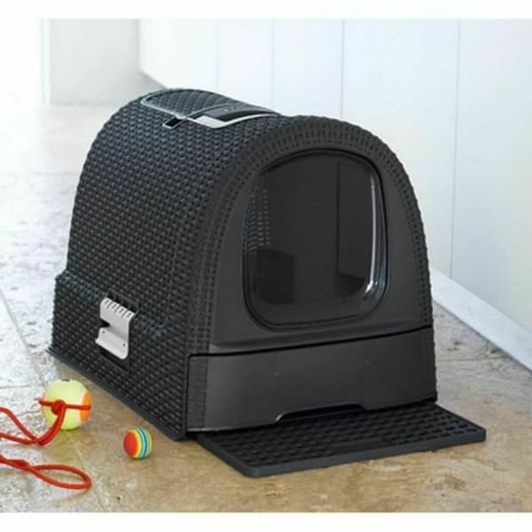 Kattebakke Curver 198846 Hvid Antracit Grafit 3,5 x 3,5 x 1 cm 51 x 38,5 x 39,5 cm Plastik