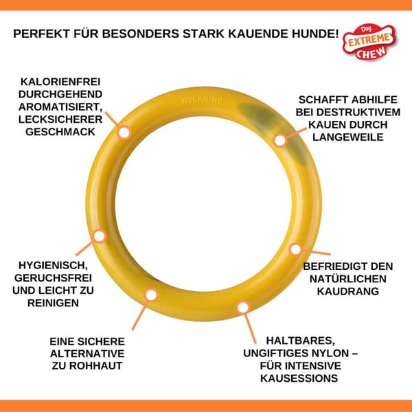 Tuggleksak för hundar Nylabone Ring Gul Hamburgare L