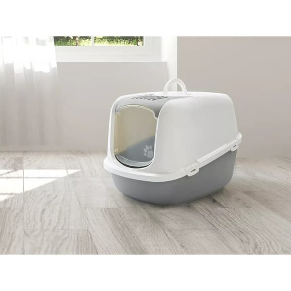 Kattlåda Savic Nestor Jumbo Vit Beige Plast