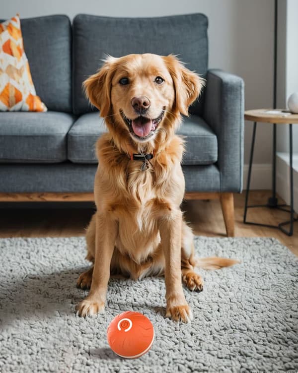 Lollanda Hundleksak - Rullande Aktiveringsboll, Tuggboll för Hundar, Interaktiv Smart Boll som rör sig 360° - Leksaksboll till Hund