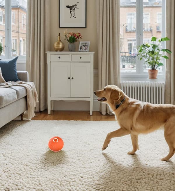 Lollanda Hundleksak - Rullande Aktiveringsboll, Tuggboll för Hundar, Interaktiv Smart Boll som rör sig 360° - Leksaksboll till Hund