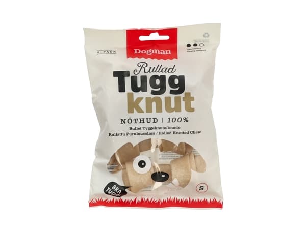 DOGMAN Tyggeknute rullet S 4-pakning 11cm