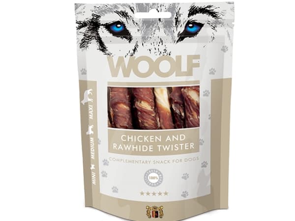 WOOLF WOOLF 100g CHICKEN RAWHIDE TWISTER