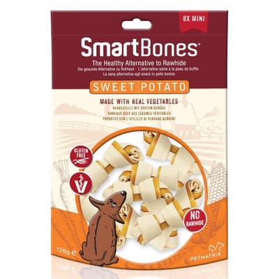 SmartBones Sweet Potato Mini Bones Dog Tuggar