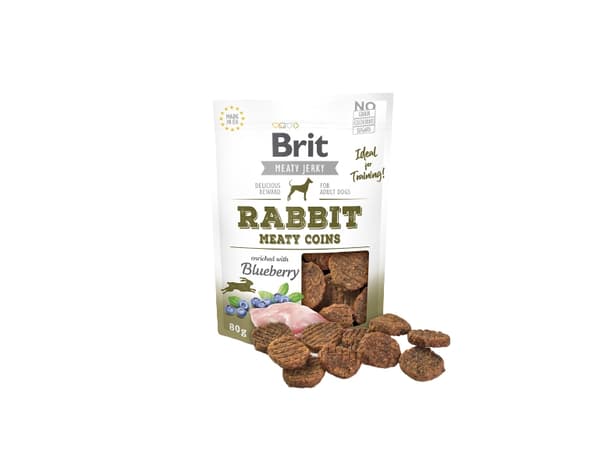 Brit BRIT MEATY JERKY Rabbit Meaty Coins RABBIT 80g