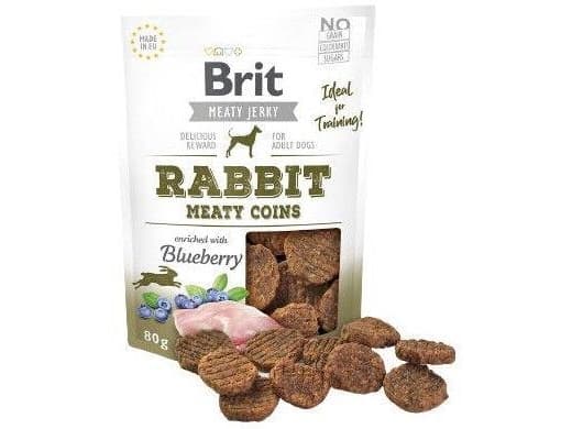 Brit BRIT MEATY JERKY Rabbit Meaty Coins RABBIT 80g