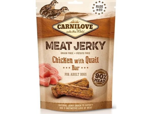 Brit Carnilove Dog Jerky Chicken with Quail Bar - kanaa ja viiriäistä 100g