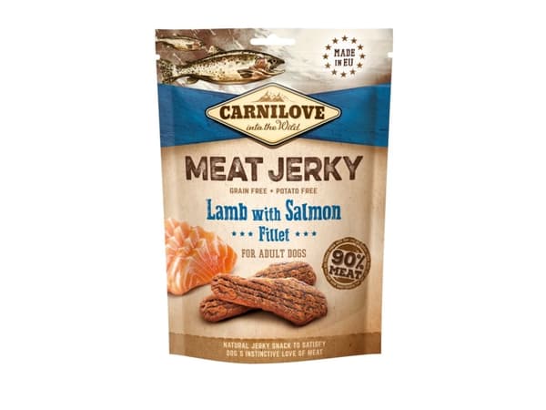 Brit Carnilove Jerky Lam & Laksefilet Hundegodbit 100g