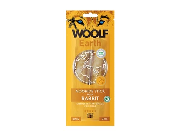 WOOLF Woolf Earth Noohide Stick Rabbit Dog Treat Rabbit Koko XL 85 g