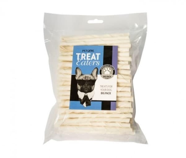 Twisted sticks pork, white 8 mm, 50 pcs