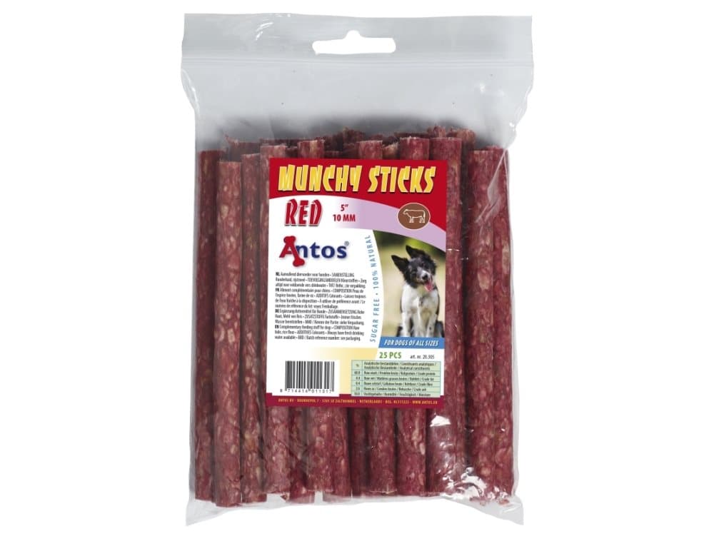 Munchy Sticks 5" 10 mm Red 25 pcs