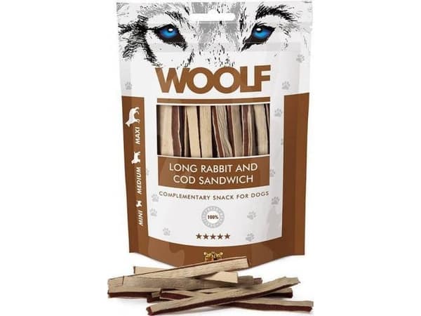 WOOLF Sandwich med lång torsk - hundgodis - 100 g
